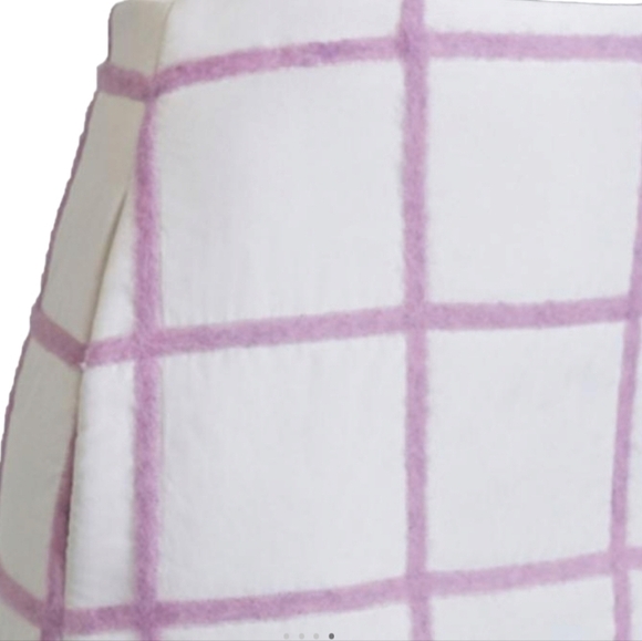 3.1 Phillip Lim White & Lavender Woolen Grid-Print Mini Skirt - Size 2 - Picture 3 of 8